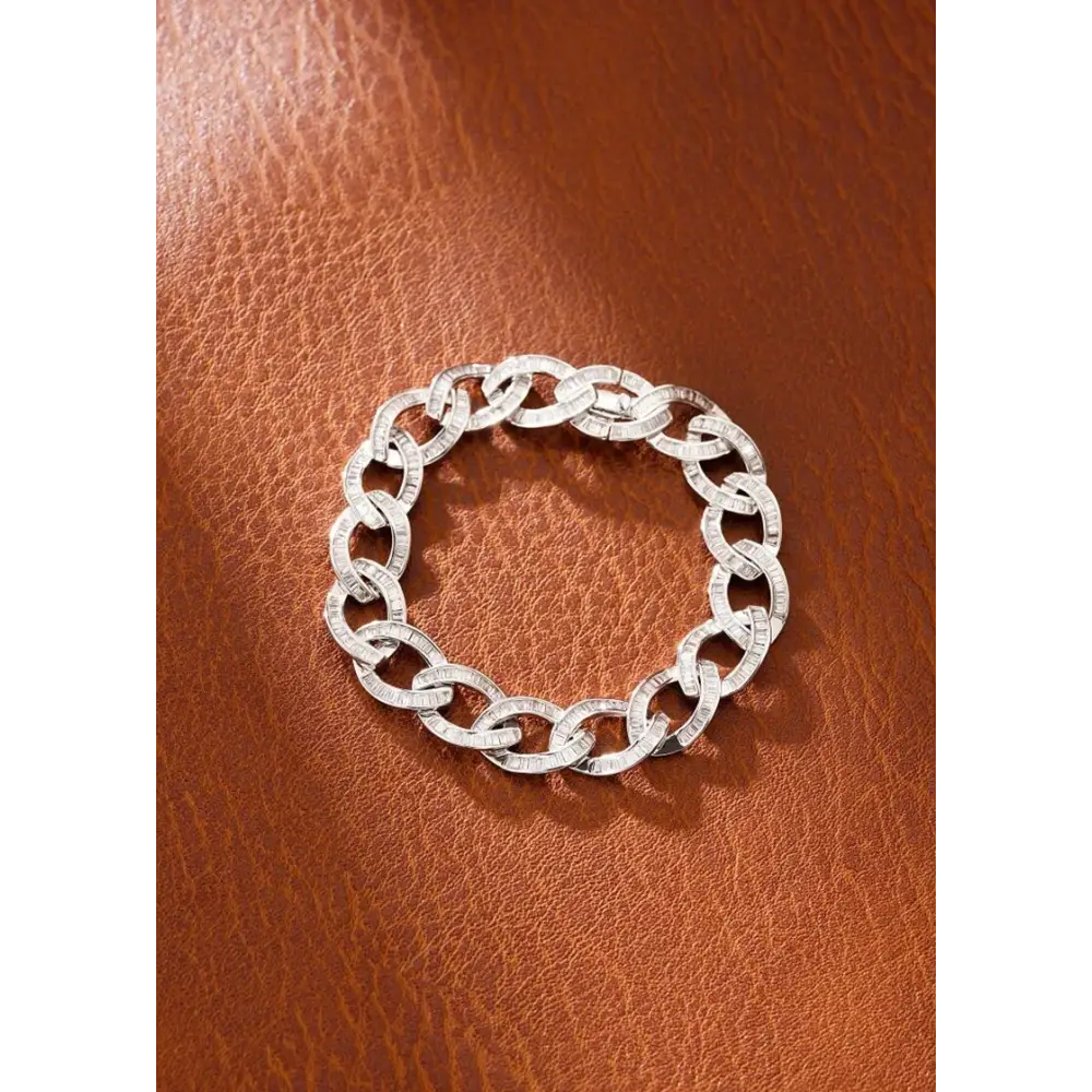 18K White Gold Natural Diamond Bracelet