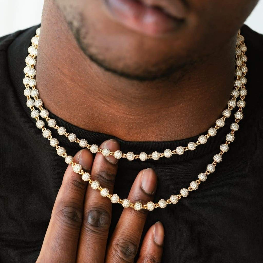 Gold Diamond Beads Chain - Gold / 18 inch