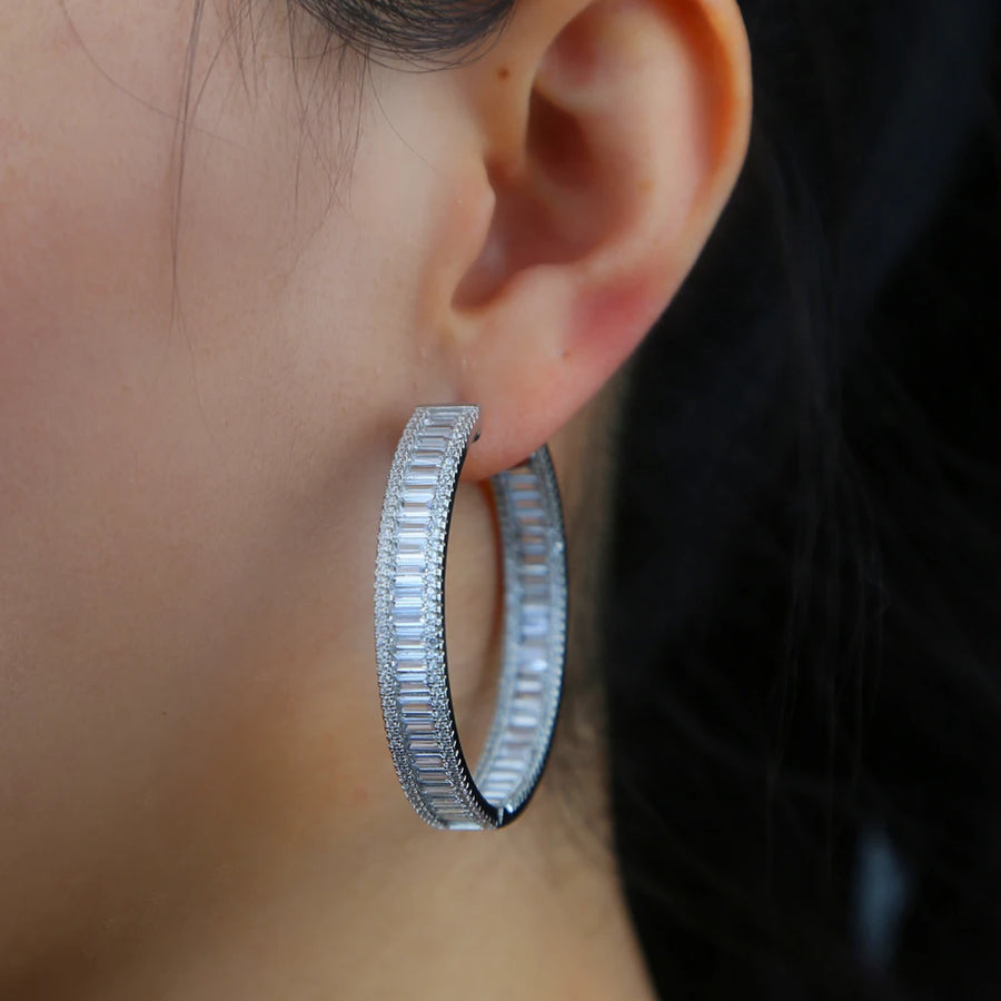 Diamond Dazzle Earrings - Sea Of Silver
