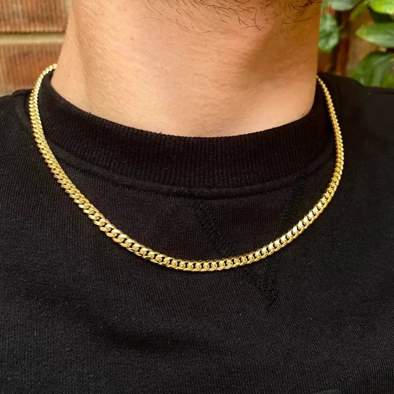 5mm 18K Solid Gold Miami Cuban Link Chain