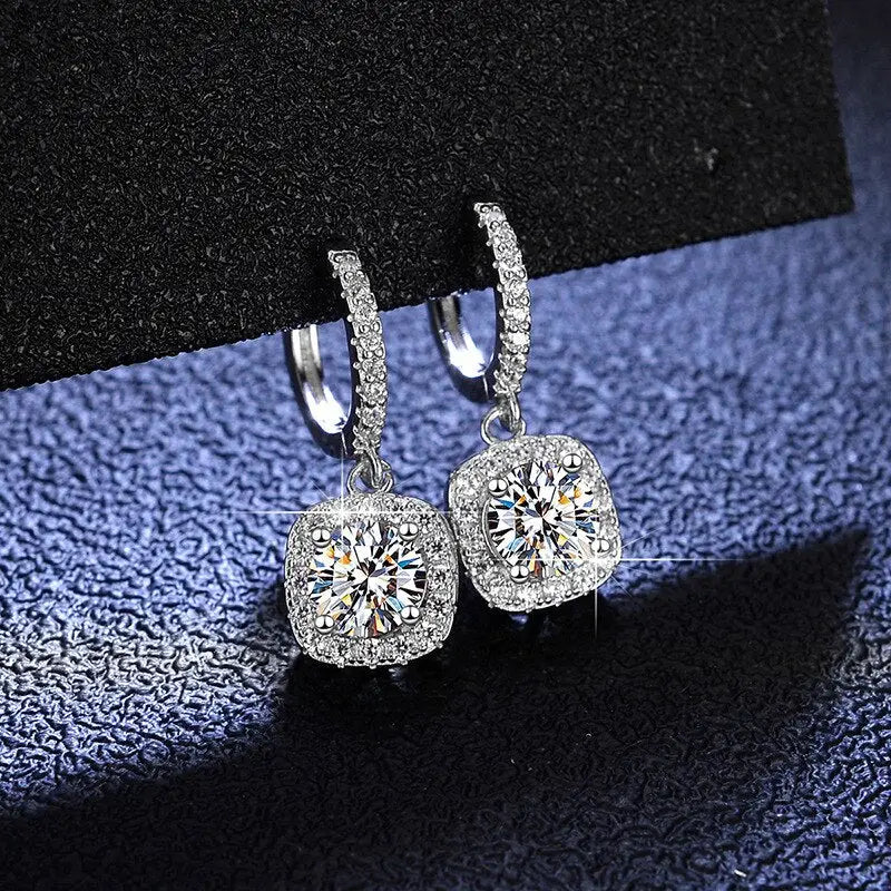 925 Silver 1 CT Lab Grown Diamond Earrings - 1.0 CT