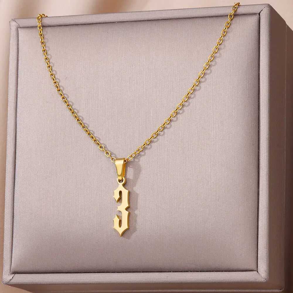 Number Pendant in Gold