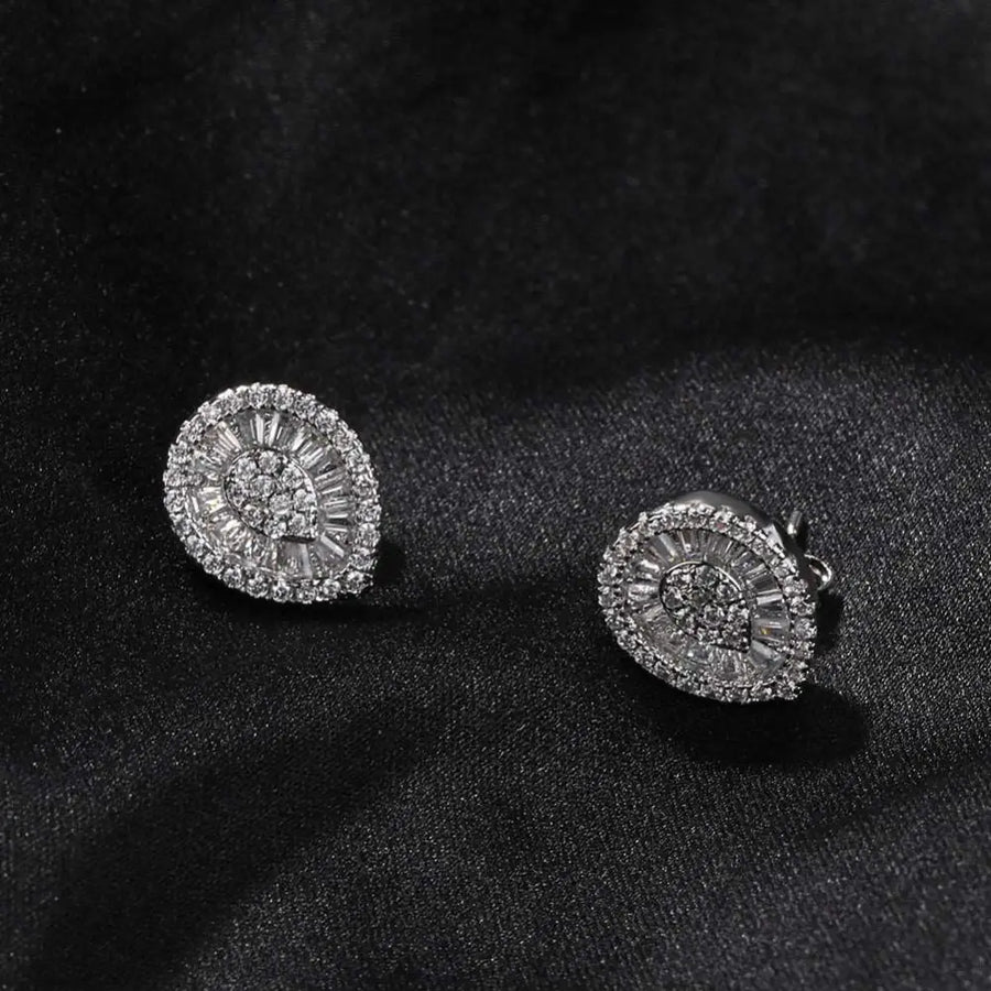 Diamond Cascade Earrings - Sea Of Silver