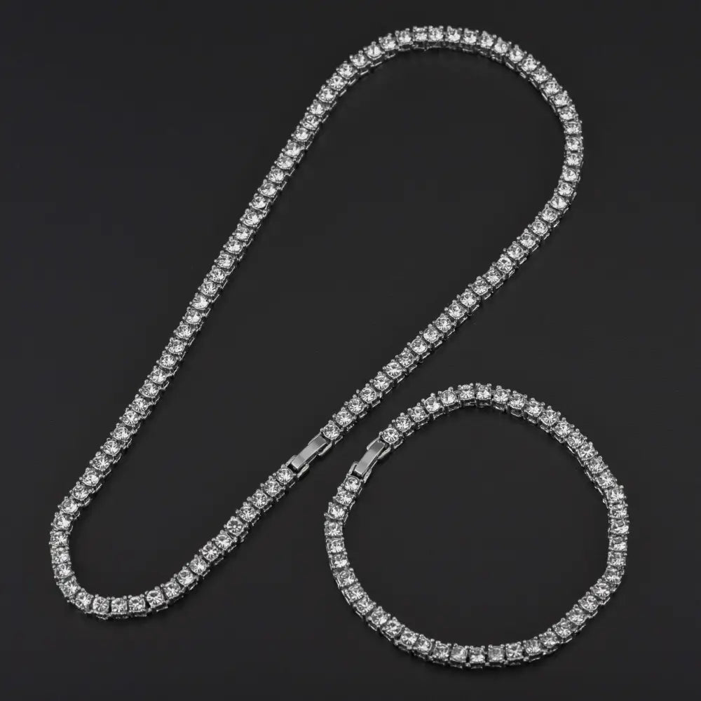 Diamond Micro Tennis Chain - Sea Of Silver