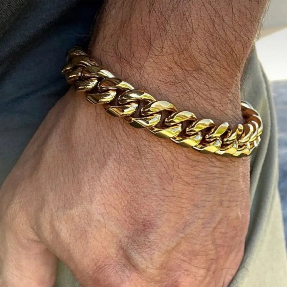 Gold Plated Cuban Link Bracelet - Sea Of Silver