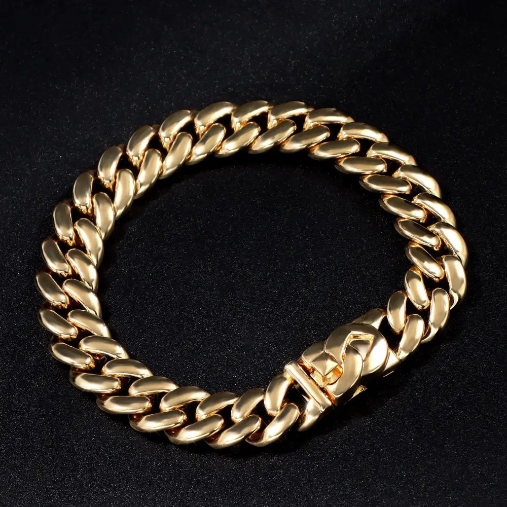 Gold Plated Cuban Link Bracelet - Sea Of Silver