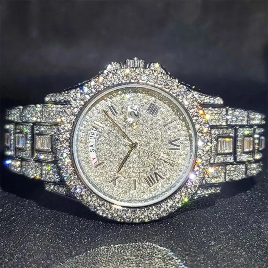 Luxury Diamond Watch - V320R-Silver