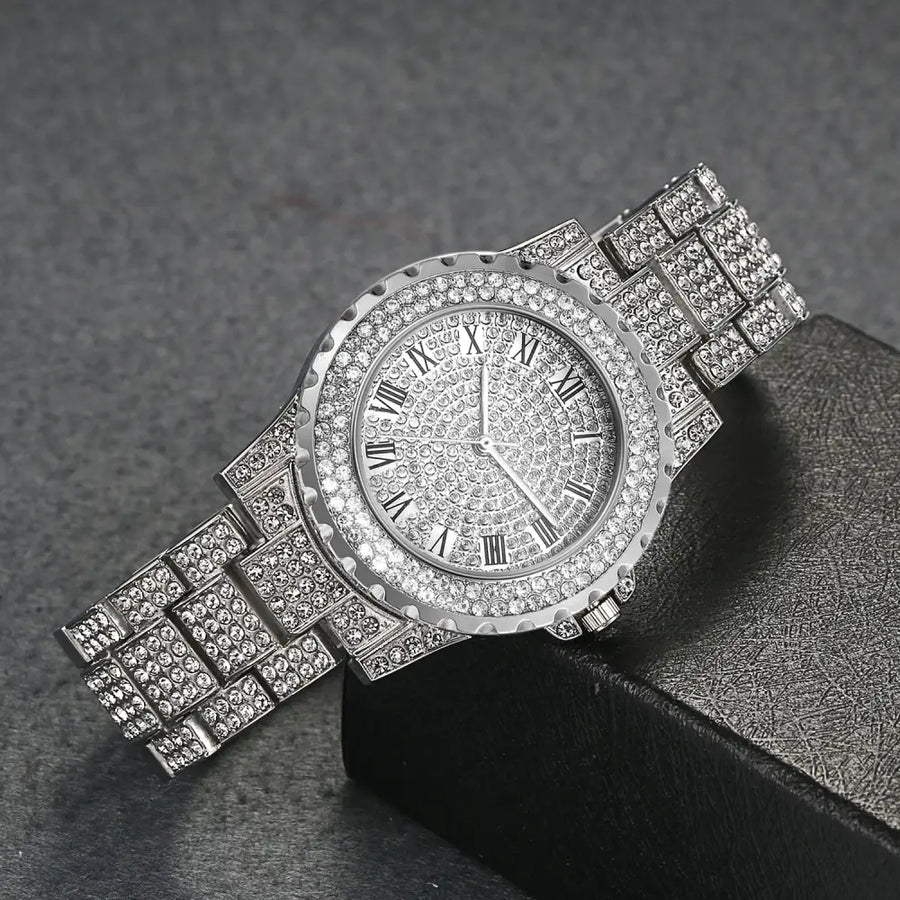 Roman Dial Diamond Watch - Sea Of Silver