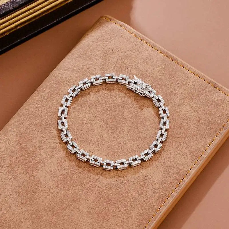 Sterling Silver Diamond Bracelet - Sea Of Silver